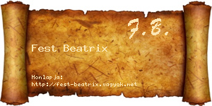 Fest Beatrix névjegykártya